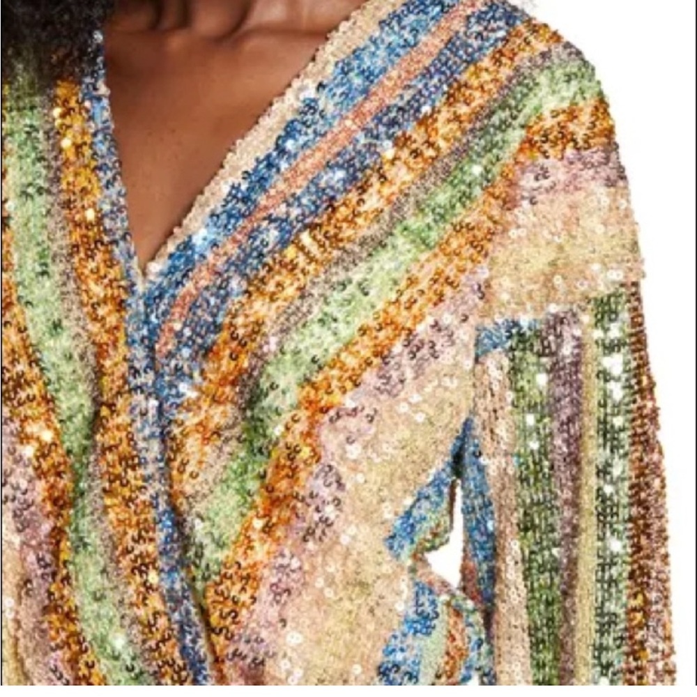 NWT Endless Rose Sequin Stripe Rainbow Romper size xs